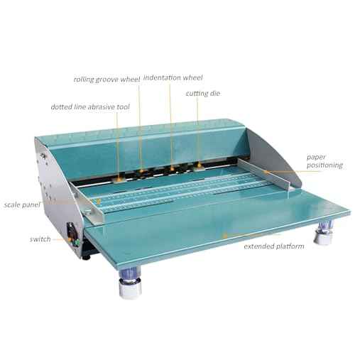 INTBUYING Electric Paper Creasing Machine 110V 3 in 1 Creaser with Extend Bench 18 Inch Paper Creaser Folding Machine