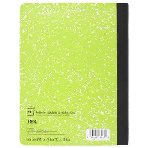 Mead Composition Notebook, 6 Pack, College Ruled Paper, 7-1/2" x 9-3/4", 100 Sheets per Comp Book, Assorted Colors (850106-ECM)