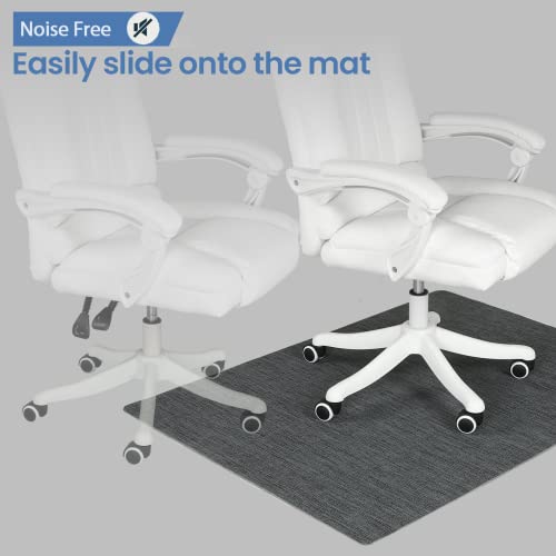 Chair Mat for Hardwood & Tile Floor, 47" x 52" Heavy Duty Office Chair Mat for Rolling Chairs Easy Glide, Anti Slip, Non-Curve, Floor Protector for Home Office, Gray