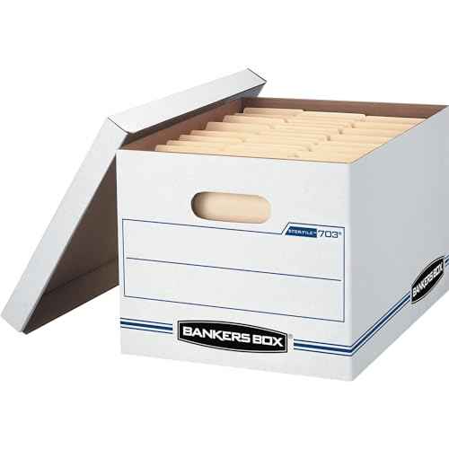 Bankers Box 4-Pack Basic Duty File Storage Boxes with Lids, Letter/Legal, STOR/FILE, (0070308)