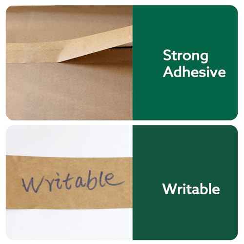 6 Rolls Brown Packing Tape 2 Inch Bulk, 2025 Upgrade Kraft Paper Packaging Tape, 2 Inch x 55 Yards, Cardboard Shipping for Packing Boxes, Tear by Hand for Express Parcels & Office Use