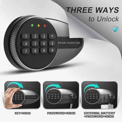 BONANO Small Safe, 0.5 Cubic Safe Box with Electronic Keypad and Fireproof Waterproof Bag, Small Safety Box for Money Cash Valuables, Dual Alarm System, Safes for Home Hotel Office