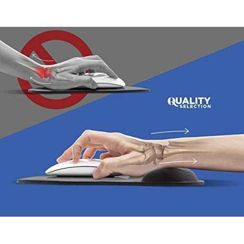Mouse Pad with Wrist Rest Comfortable Ergonomic Wrist Support Memory Foam Mousepad Black, Computer Mouse Pads for Desk Office & Home, Cushion & Pain Relief, Non-Slip Rubber, 10 Pack