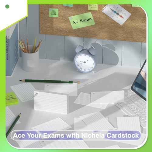 250 Count White Index Cards with Ring 3 x 5 Inch Heavyweight Ruled Index Cards, Flash Cards for School & Office Supplies and Home Organization, Durable Study To Do List Note Cards with Ruled Lines