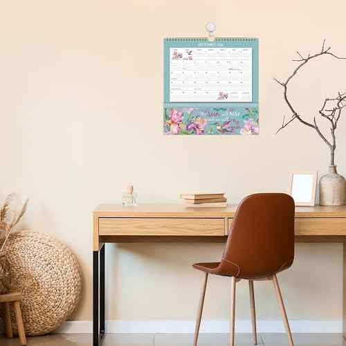 2026 Wall Calendar - 2026 Pocket Calendar, 11.7" x 11.7", 2026 Calendar with Pockets, Jan. 2026 - Dec. 2026, 2026 Wall Calendar 12 Month with One Pockets, Calendars for Office School Home, Golden Twin Wire Binding, Premium Paper - 12 Different Floral