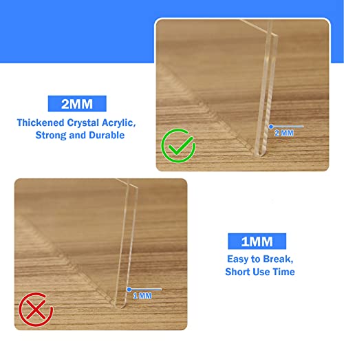 COYMOS 8.5 x 11 Horizontal Acrylic Sign Holder - 6 Pack Slant Back Display Stands