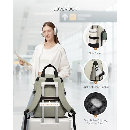 LOVEVOOK 17.3 Inch Laptop Backpack for Women, Travel Carry-On Backpack Purse, College Bookbag for Teen Girls School