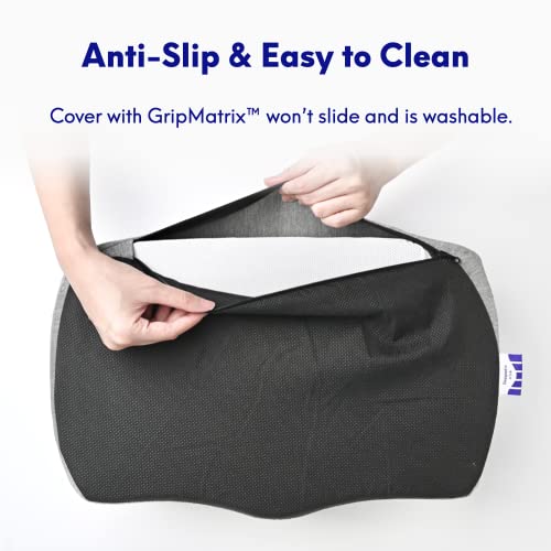 C Cushion Lab Ergonomic Foot Rest for Under Desk - Black Memory Foam, WaveMassage Ridge