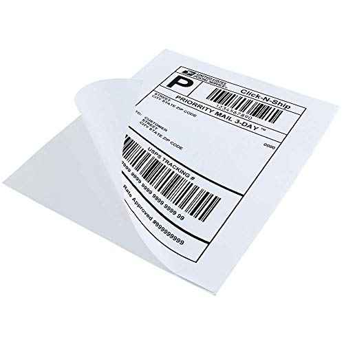 L LIKED 500 Sheet 8.5 x 11 Full Sheet Label, Matte, White Sticker Paper for Laser & Inkjet Printers (500 PCS)