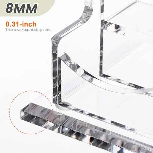 YUXUN Business Card Holder Display for Desk, Clear Acrylic Cards Stand for Women and Men 12 Slots 4 Tier 1 Pack (12slots)¡¦