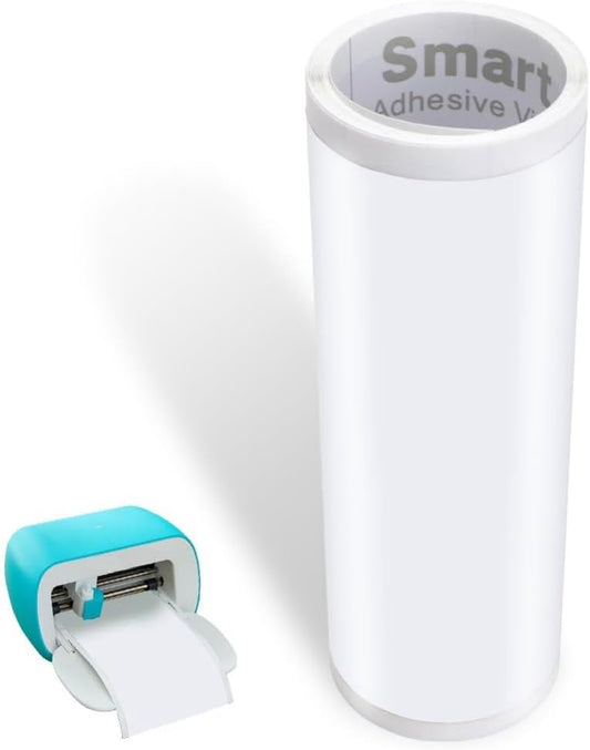 YOFONE Permanent Smart Vinyl for Cricut Joy - No Cutting Mat Required, 5.5in x 120in Roll | White
