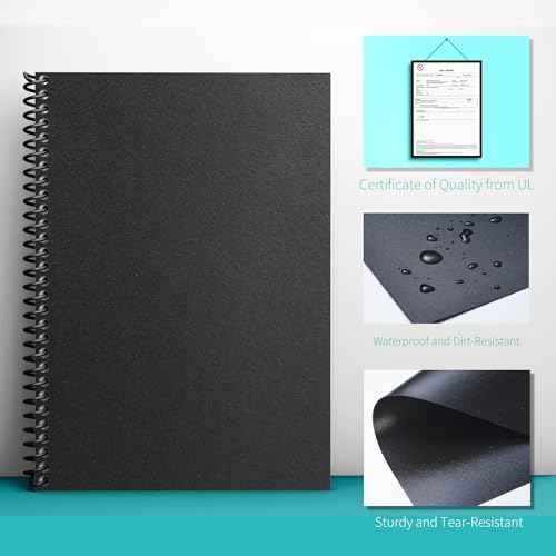 Binditek 100 Pack 12 Mil Sand-Textured Polycover - Plastic Binding Cover for Letter Size - Lightly Sanded Finish - Business Reports and Proposals - Square Corners, Un-Punched, Black