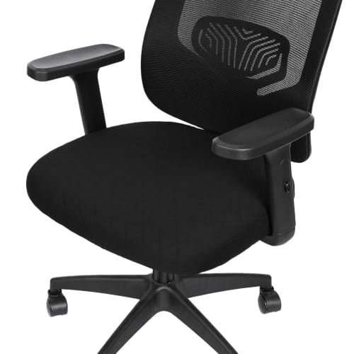 Melaluxe Stretch Jacquard Office Chair Cover - Black, Removable Washable Slipcover for 15-21 in Seat, 1.3-2.5 in Thick