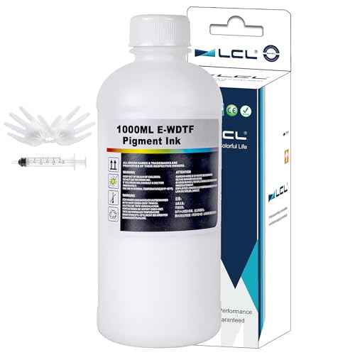 LCL Premium DTF White Ink 1000ML-DTF Transfer Ink for PET Film Refill for DTF Printers ET-8550 XP-15000 L1800 L805 R1390 R2400 Heat Transfer Printing Direct to Film (1000ml x 1 White)