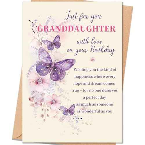 Granddaughter Birthday Card, Happy Birthday Card Gift for Granddaughter, Adult Birthday Gift for Her