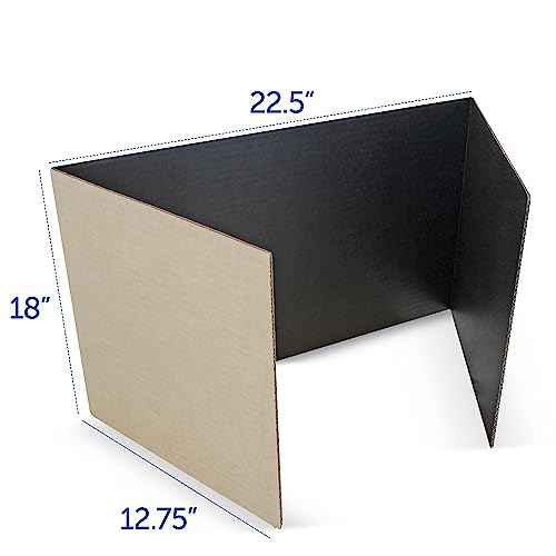 Flipside Products 18¡±x 48¡± Black Study Carrel, Privacy Boards, Student Privacy and Focus Booth for The Classroom, Desk Divider Cubby for Tests, Made in USA - 12 Pack