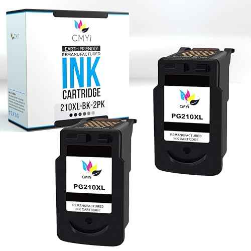 210XL Black Replacement Ink Cartridge for Canon PIXMA iP2700, iP2702, MP230, MP240, MP250, MP260, MP270, MP280, MP480, MP490, MP495, MP499, MX330, MX340, MX350, MX360, MX410 Printers (2 Black)