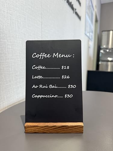 3 Pack 5.1x7.9 Inch Double-Sided Blackboard Sign with Wooden Base - Erasable Message Boards for Shop Wedding Home Party Decoration
