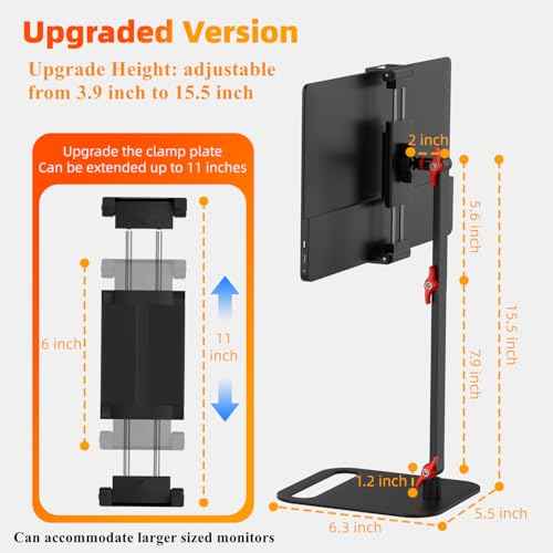 Adjustable Portable Monitor Stand Holder for 6-18.5 Inch Screen,Upgrade Version Desktop Expandable Display Base, Universal Aluminum Portable Monitor Holder 12.9inch Tablet Stand