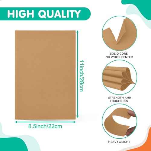 40 Sheets Brown Kraft Cardstock 8.5 x 11 Inch Thick Paper, Brown Smooth Card Stock Heavyweight Printer Paper for Invitations, Scrapbooks, Art, Crafts, DIY Cards
