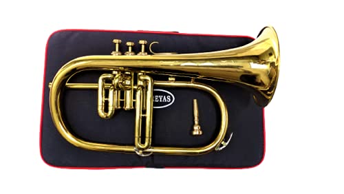 FLUGEL HORN BRASS FINISH BB PITCH W HARDCASE MP BRASS FLUGLEHORN.
