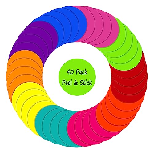 Kalkehay 6-Inch 40 Pack Dry Erase Floor Dots for Classroom & Activities
