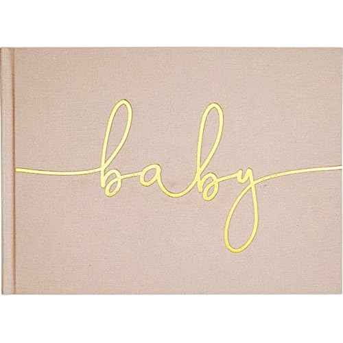 Stephan Baby Guest Book - Hardcover Linen Embossed Baby Shower Keepsake Memory Book, 9.25 x 7-Inches, Baby