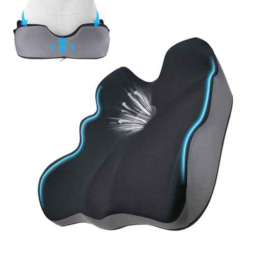 Seat Cushion, X-Large Memory Foam Office Chair Cushion, for Pressure Relief Sciatica & Pain Relief for Long Sitting Hours on Office/Home Chair, Car, Wheelchair