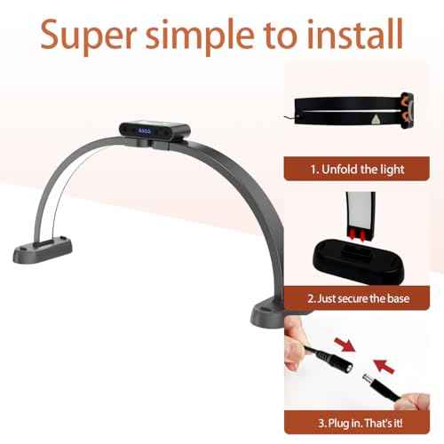 Half Moon Light for Nail Desk, 29" Adjustable Dimmable Nail Desk Lamp with Phone Holder, 3 Color & 10 Brightness Foldable Portable Manicure Lamp for Aesthetic Salon, 01Black