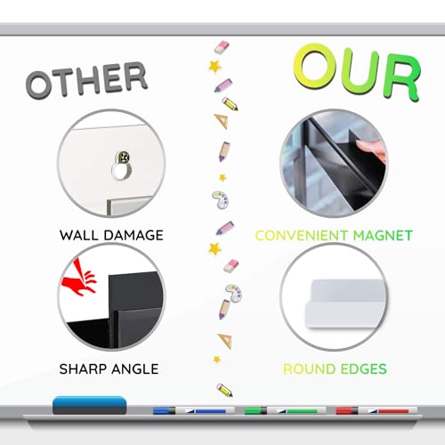 White Magnetic Book Shelf with Pen Holder for Whiteboards - 2 Pack