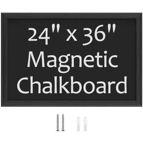 TORASO Magnetic Chalkboard, Black Wood Framed Chalk Board for Wedding, Kitchen, Bar, Restaurant, Menu & Home Decor,Large Chalkboards, 23.6" x 35.4"(BK-6090)