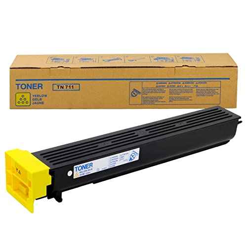 711 TN712 Yellow Toner Cartridge for Konica Minolta TN711K TN712K(A3VU030) Toner Compatible with Bizhub C754 C654 754E 654E Toner Page Yield 47200 (1 Pack)¡¦