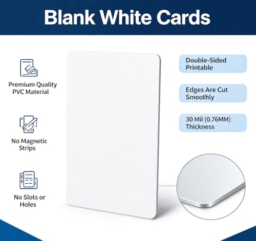 HYYIKA 30pcs Blank PVC CR80 30 Mil Credit Card Blanks for ID Badge Printers – PVC Card