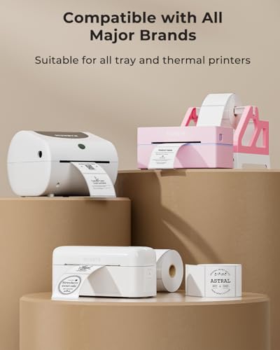 MUNBYN 2 Inch Circular Thermal Labels - White, 750 Sheets/Roll, Compatible with Thermal Printers
