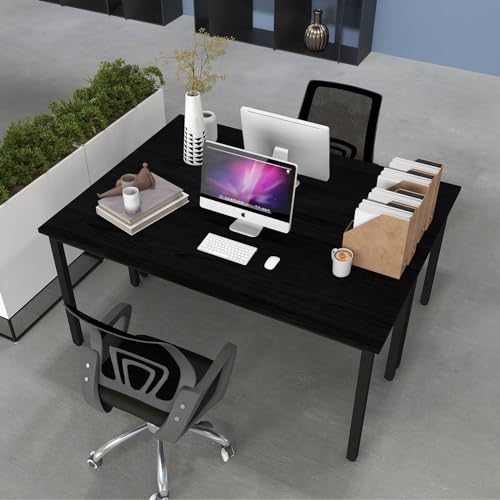 Black Bonzy Home 8ft Conference Tables 2-Piece Office Computer Desk Set for Meeting Room, Study & Work, 94.4"x23.6"x29.5"