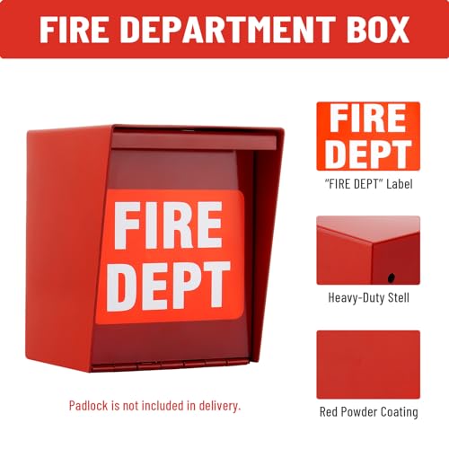 Fire Department Box With Lock Hole Red Heavy Duty Stell