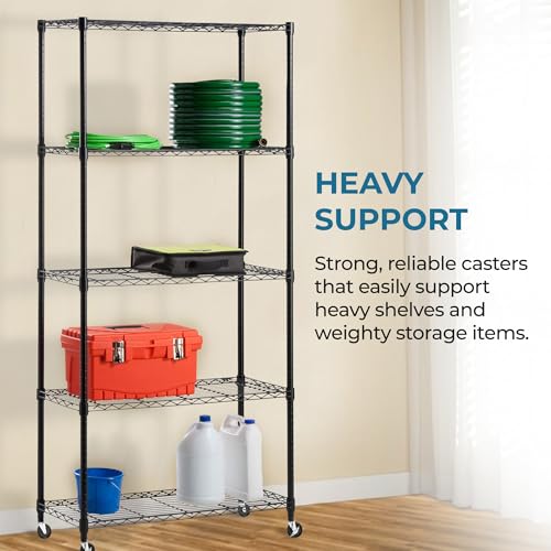 Honey-Can-Do 4" Swivel Caster Wheels Set of 4, Heavy Duty for Wire Shelving