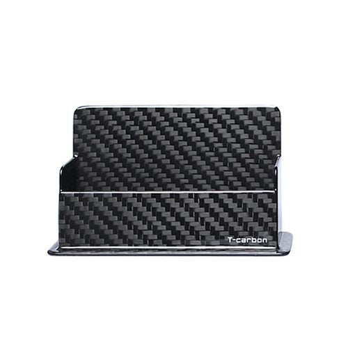 Business Card Case Holder for Desk,Real Carbon Fiber Business Card Display Business Card Case Stand Desktop Name Card Organizer for Exhibition, Home, Office, Fits 30-50 Business Cards