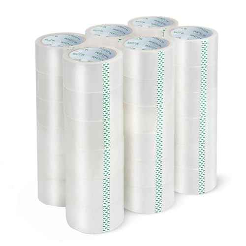 36 Rolls Clear Packing Tape,Packaging Tape for Moving Boxes, Shipping, Office and Storage, Commercial Grade Carton Sealing Adhesive Industrial Tape, 1.88" x 65 Yards, 3 inch Core