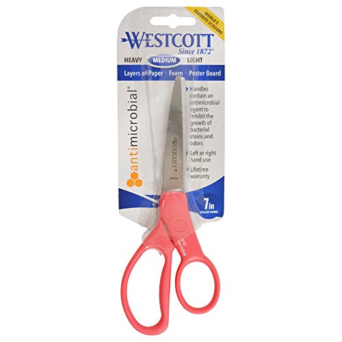Westcott GEM Crystal-Design Student Scissors 7-Inch for Kids & Teens - Ambidextrous Classroom Craft Tool