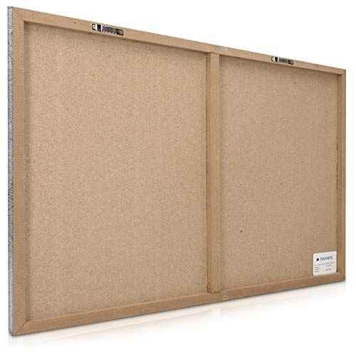 Navaris Magnetic Dry Erase Board - 16 x 24 inches Decorative White Board for Wall with Design, Includes 5 Magnets and Marker - Concrete