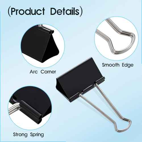Jumbo Binder Clips 3 Inch, Black, Binder Clips Extra Large Heavy Duty for Office Supplies (36)