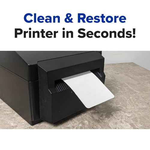 KICTeam - Cleaning Cards for Thermal Printers (25 Cards) - Presaturated with Quick Drying Solution to Clean 3in Receipt Paper Thermal Printers
