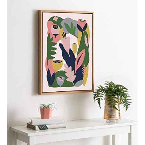 Kate and Laurel Sylvie Myriam's Garden Framed Canvas Wall Art by Myriam Van Neste, 18x24 Natural, Nature-Inspired Wall Decor