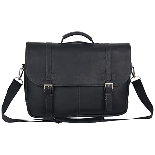 Show Business 16-Inch Colombian Leather Laptop Portfolio Messenger Bag - Kenneth Cole REACTION, Black, One Size