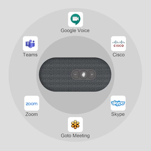 RayBit USB Speakerphone, Conference Computer Speakers with Microphone for Home Office Calls, 360 Degree Enhanced Voice Pickup, Noise Reduction, Echo Cancellation, Compatible with Zoom, Teams, Skype
