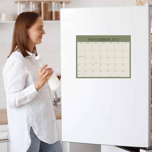 2025-2026 Magnetic Fridge Calendar - November 2025 Until June 2027 - The Perfect Monthly Refrigerator Calendar With Minimal Designs for Organizing, 8.5" x 11", Cyan