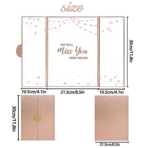 Holkcog Farewell Guest Book Alternative, Farewell Gifts for Coworkers Friends, Rose Gold We Will Miss You Signature Board, Happy Retirement Party Decorations, Going Away£¬Farewell Card for Women Men