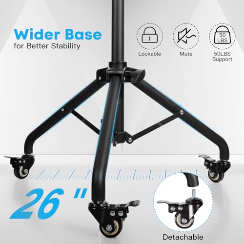 Portable Laptop & Projector Stand with Phone Holder and Mouse Tray £¬Adjustable Height Tripod Stand for Laptop, Projector, DJ, Sheet Music£¬Black