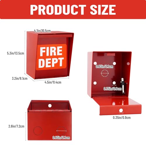 Fire Department Box With Lock Hole Red Heavy Duty Stell